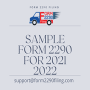 Sample Form 2290 2021 2022 is available on form2290filing.com