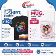 T shirt and Mug Printing Rs. 50/- only | Online Printing Service----